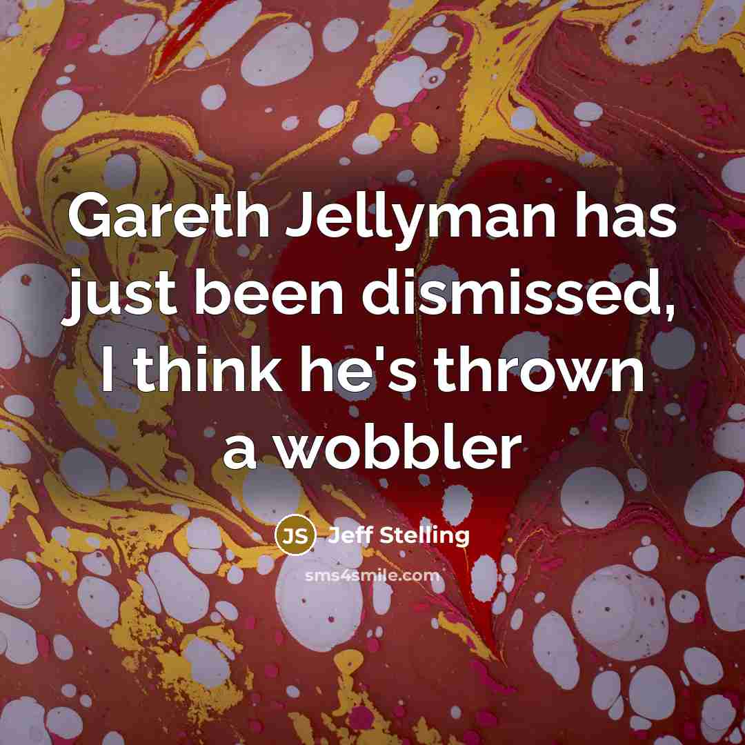 “Gareth Jellyman has just been dismissed, I think he's thrown…” quote by Jeff Stelling