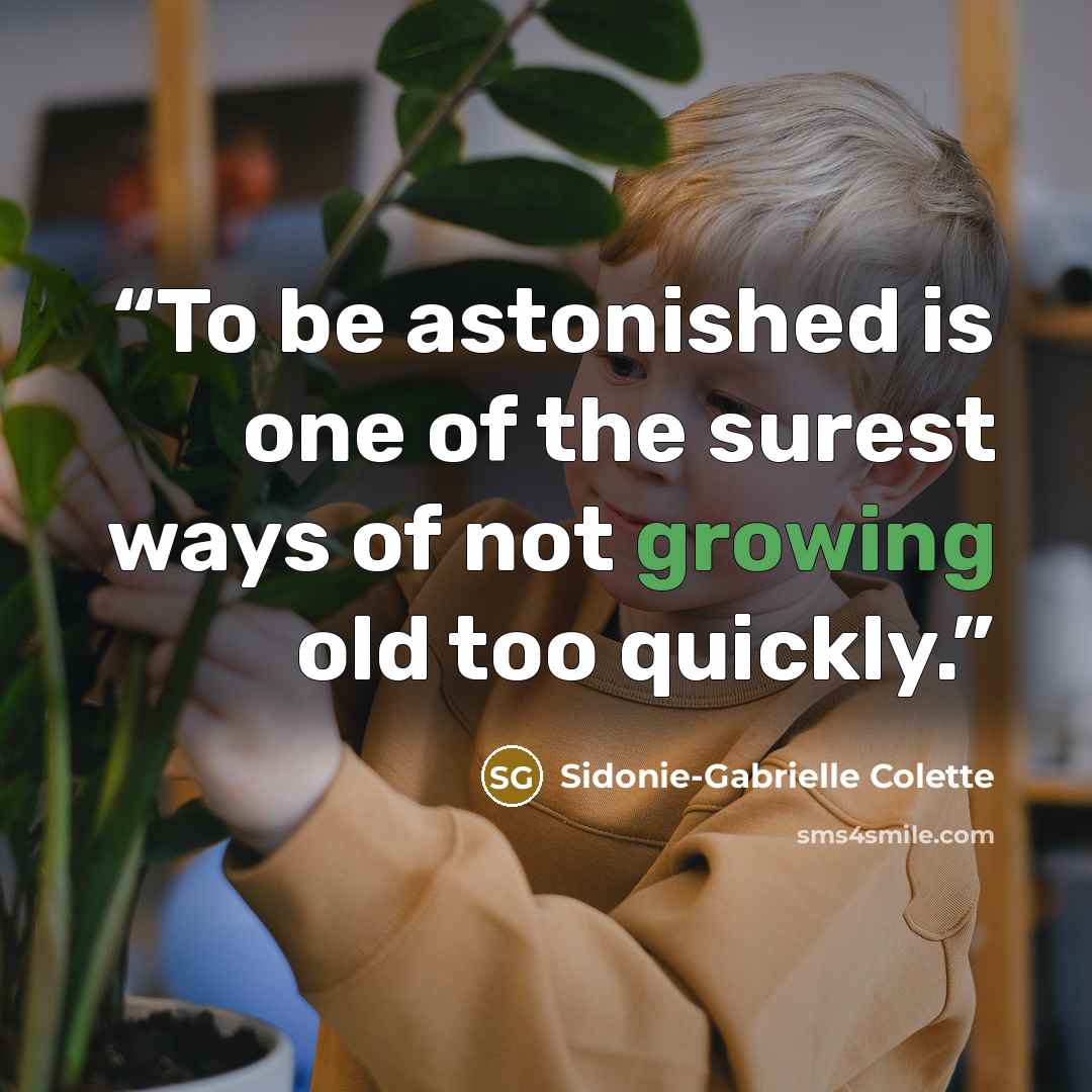 “To be astonished is one of the surest ways of not growing old too quickly.” quote by Sidonie-Gabrielle Colette