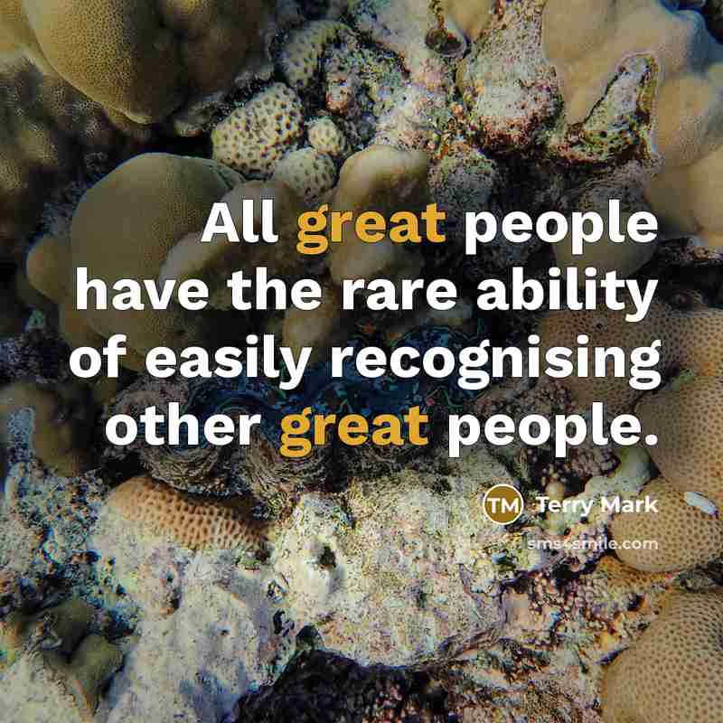 “All great people have the rare ability of easily recognising…” quote by Terry Mark