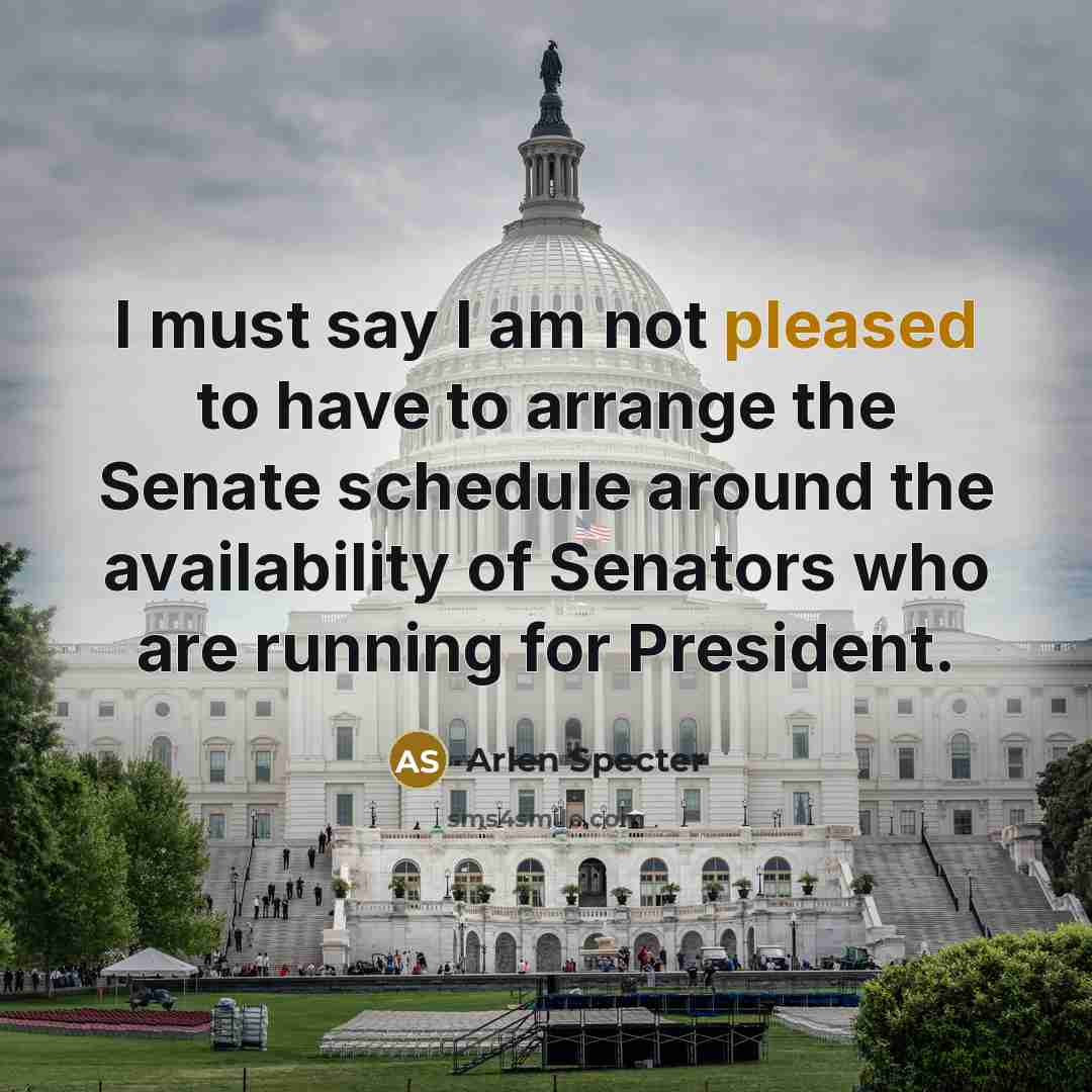 “I must say I am not pleased to have to…” quote by Arlen Specter