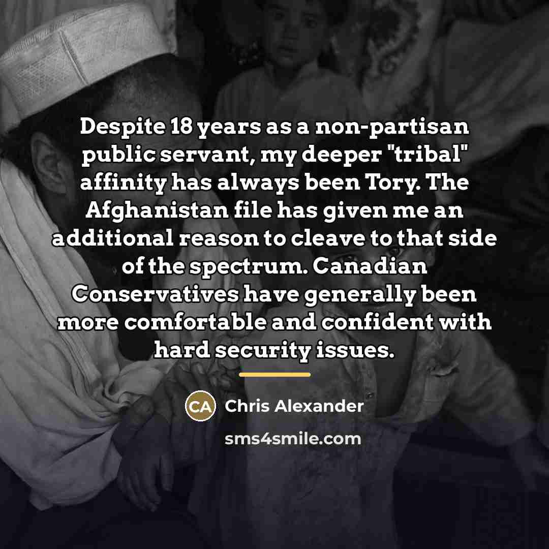 “Despite 18 years as a non-partisan public servant, my deeper…” quote by Chris Alexander