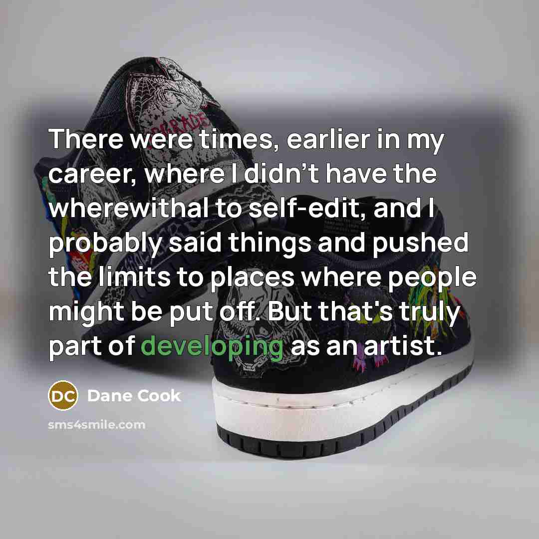 “There were times, earlier in my career, where I didn't…” quote by Dane Cook