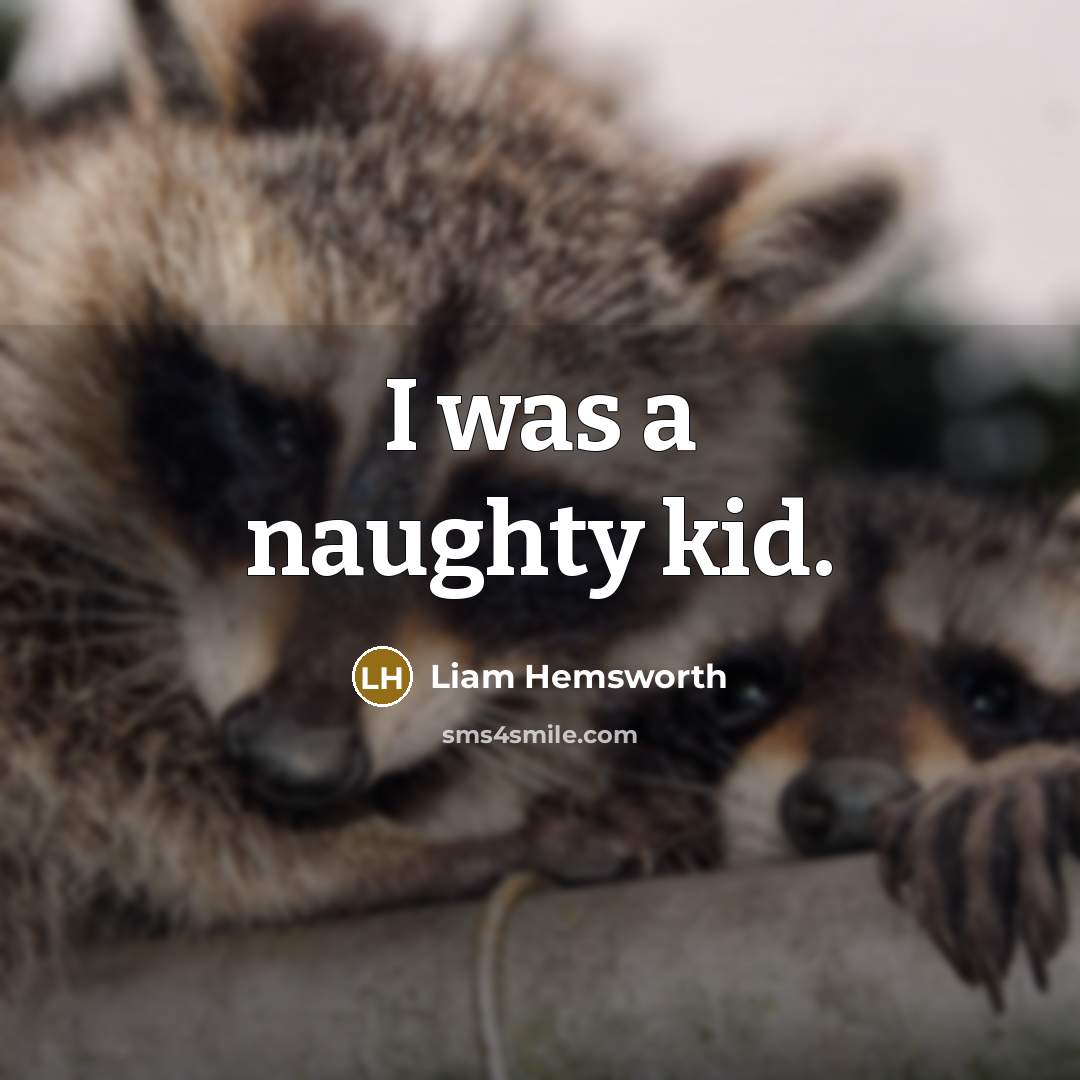 “I was a naughty kid.…” quote by Liam Hemsworth