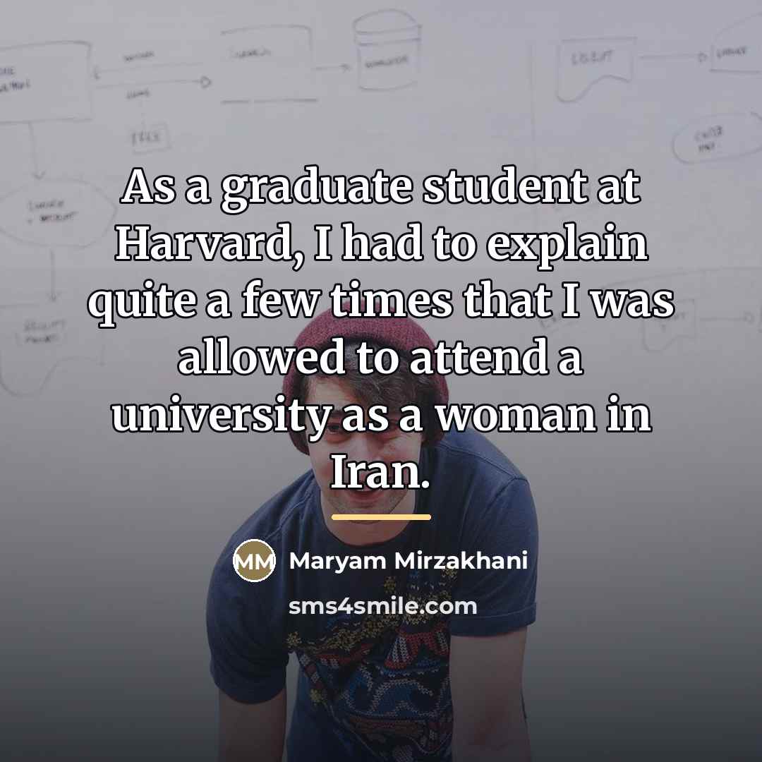 “As a graduate student at Harvard, I had to explain…” quote by Maryam Mirzakhani