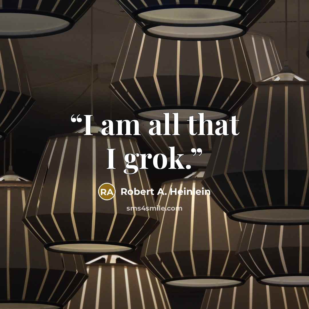 “I am all that I grok.” quote by Robert A. Heinlein