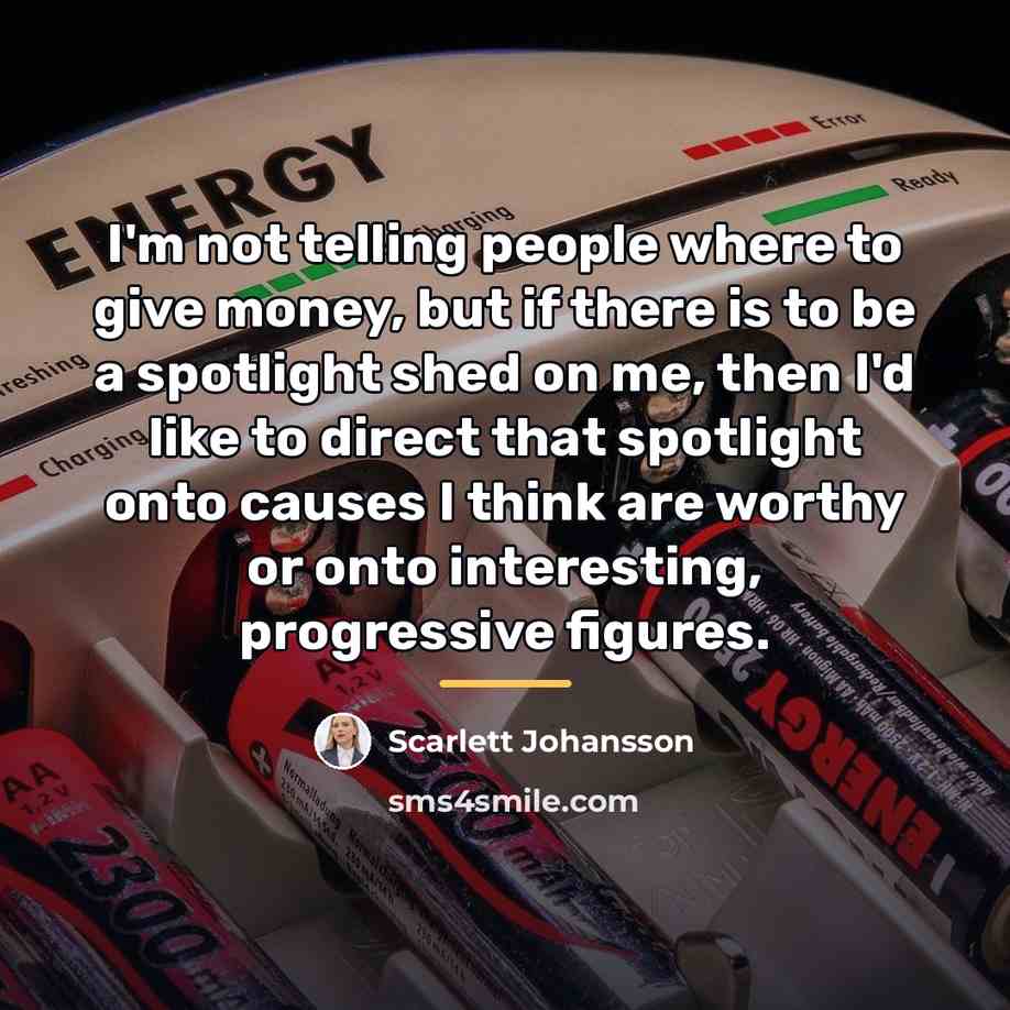 “I'm not telling people where to give money, but if…” quote by Scarlett Johansson