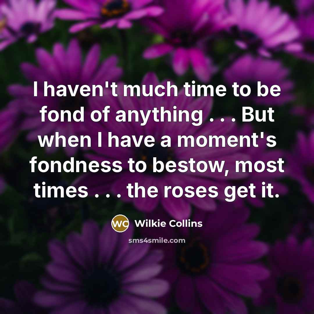 “I haven't much time to be fond of anything .…” quote by Wilkie Collins