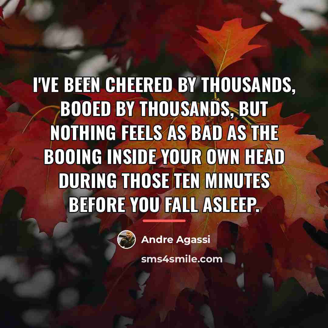 “I've been cheered by thousands, booed by thousands, but nothing…” quote by Andre Agassi