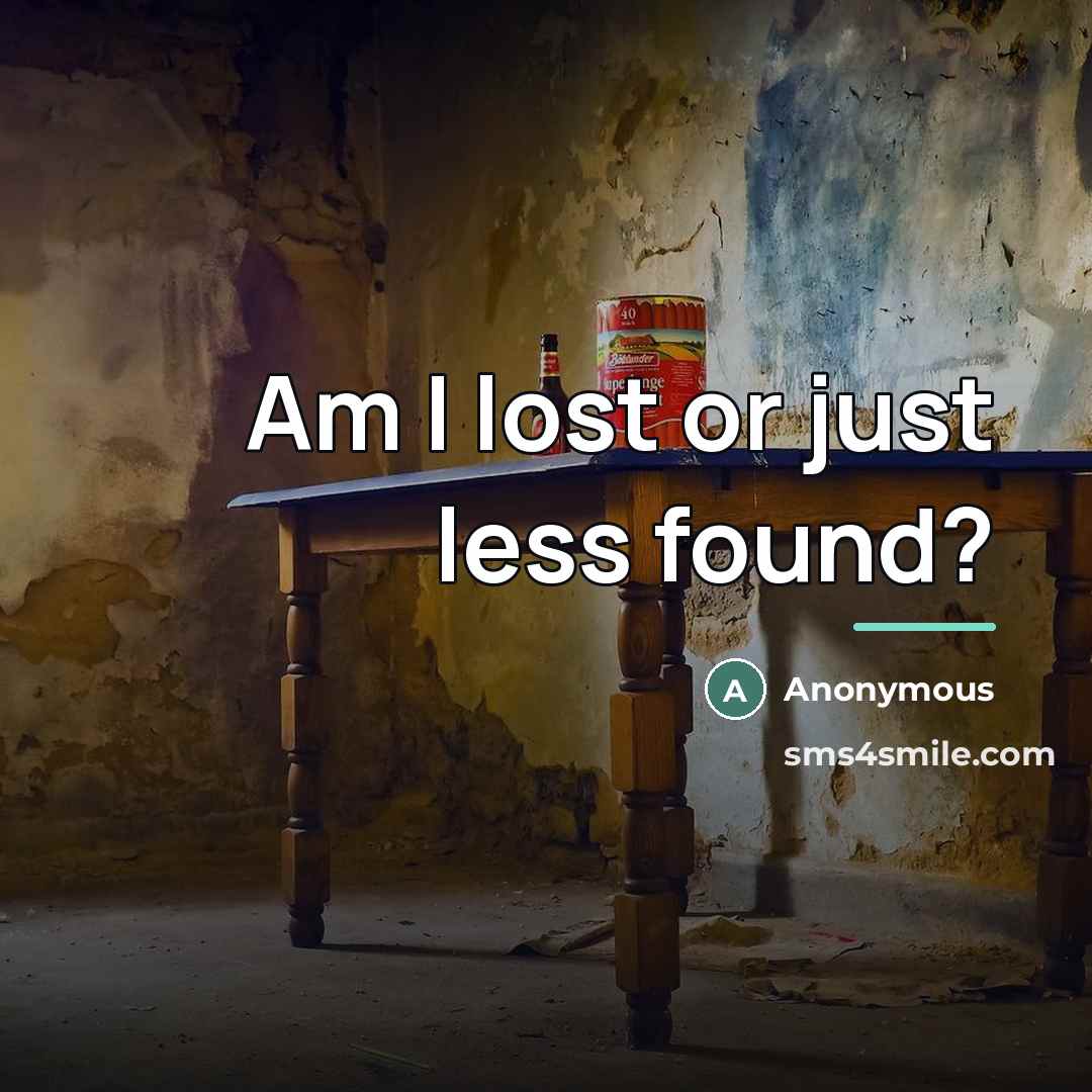“Am I lost or just less found?…” quote by Anonymous