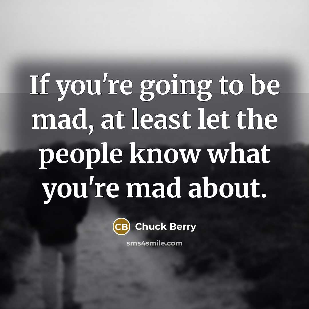 “If you're going to be mad, at least let the…” quote by Chuck Berry