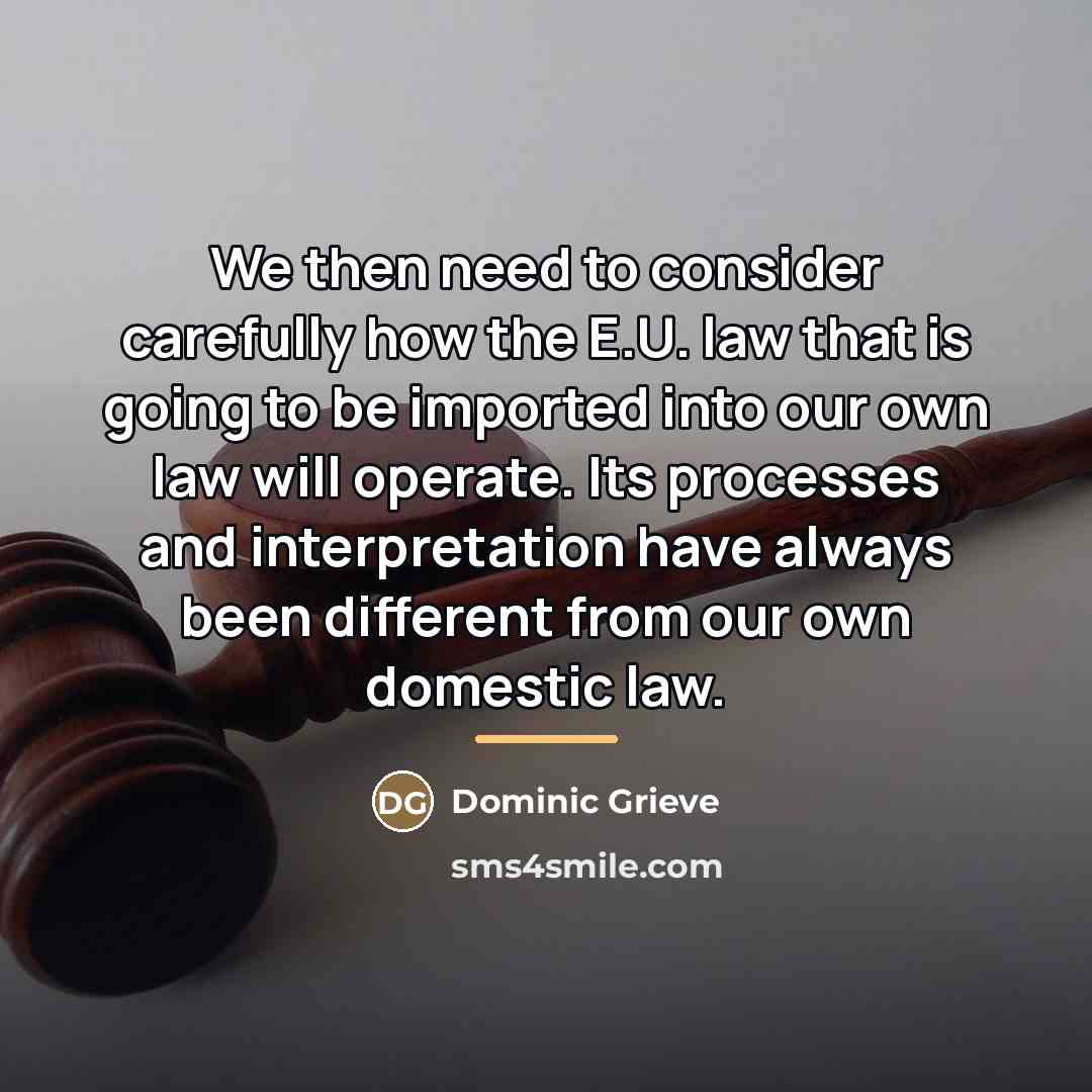 “We then need to consider carefully how the E.U. law…” quote by Dominic Grieve