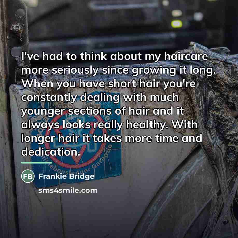 “I've had to think about my haircare more seriously since…” quote by Frankie Bridge