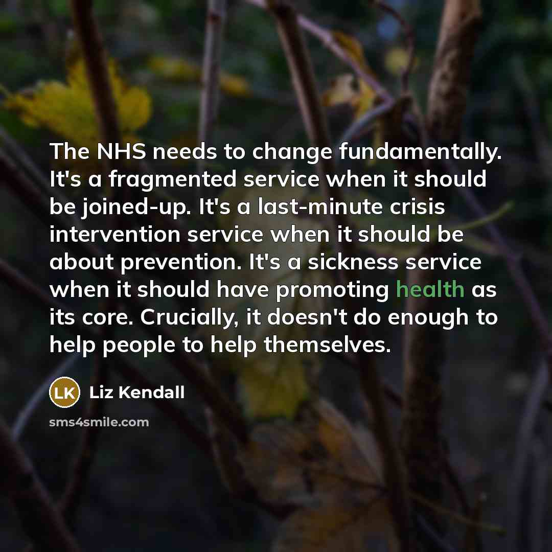 “The NHS needs to change fundamentally. It's a fragmented service…” quote by Liz Kendall