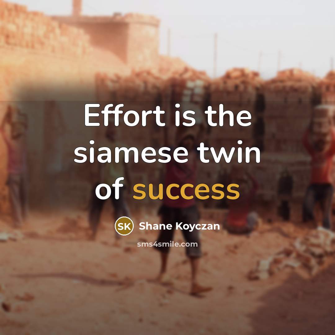 “Effort is the siamese twin of success…” quote by Shane Koyczan