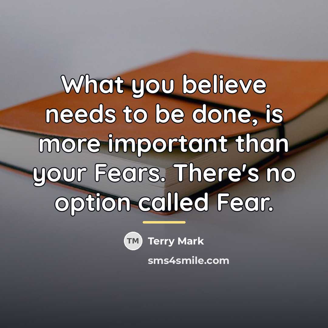 “What you believe needs to be done, is more important…” quote by Terry Mark