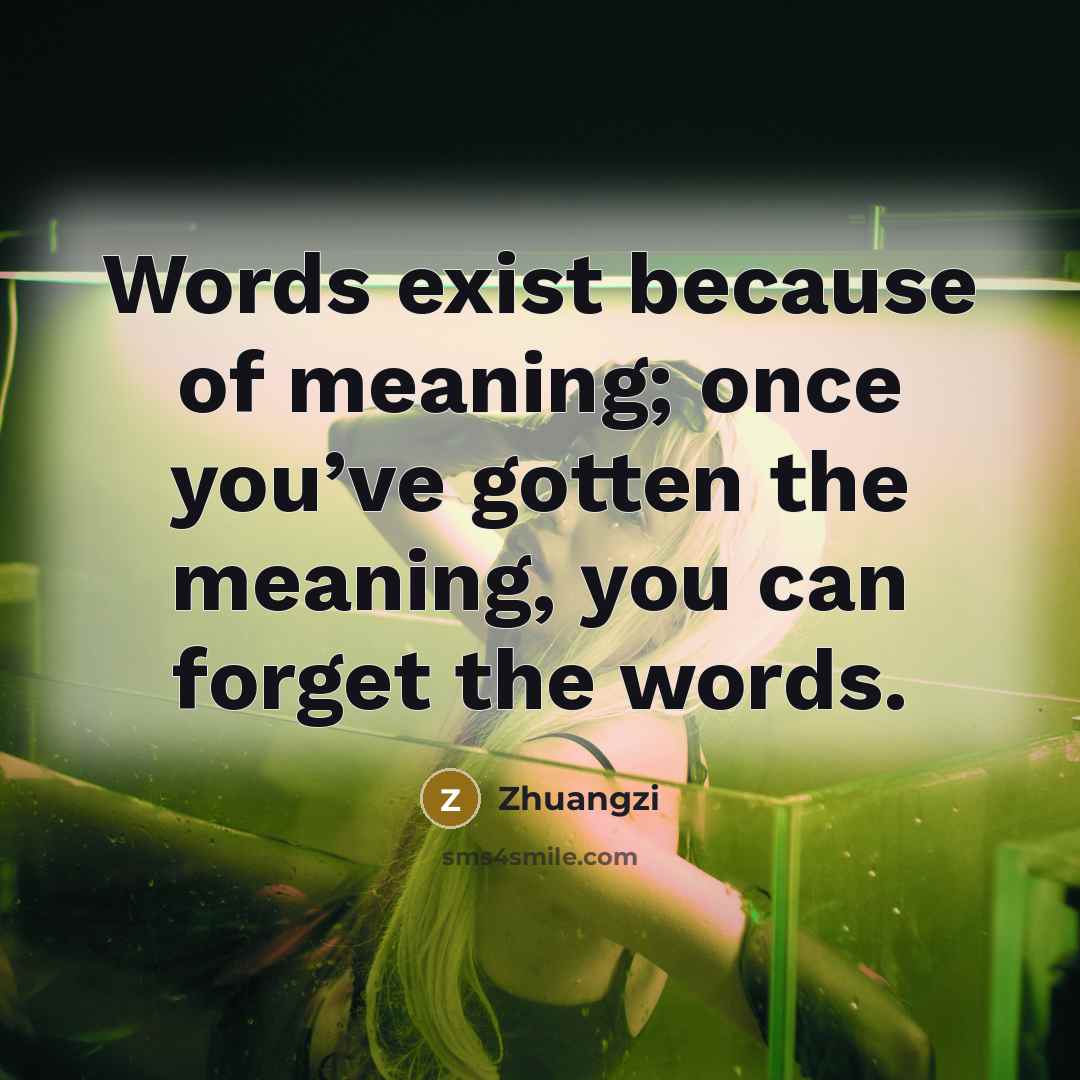 “Words exist because of meaning; once you’ve gotten the meaning,…” quote by Zhuangzi