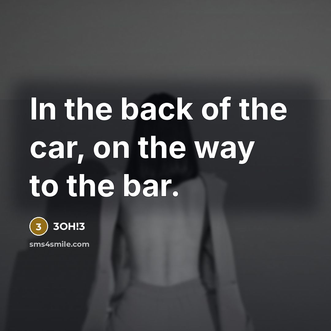 “In the back of the car, on the way to…” quote by 3OH!3