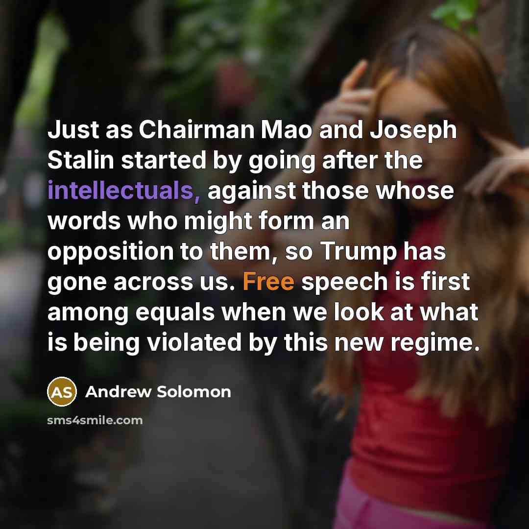 “Just as Chairman Mao and Joseph Stalin started by going…” quote by Andrew Solomon