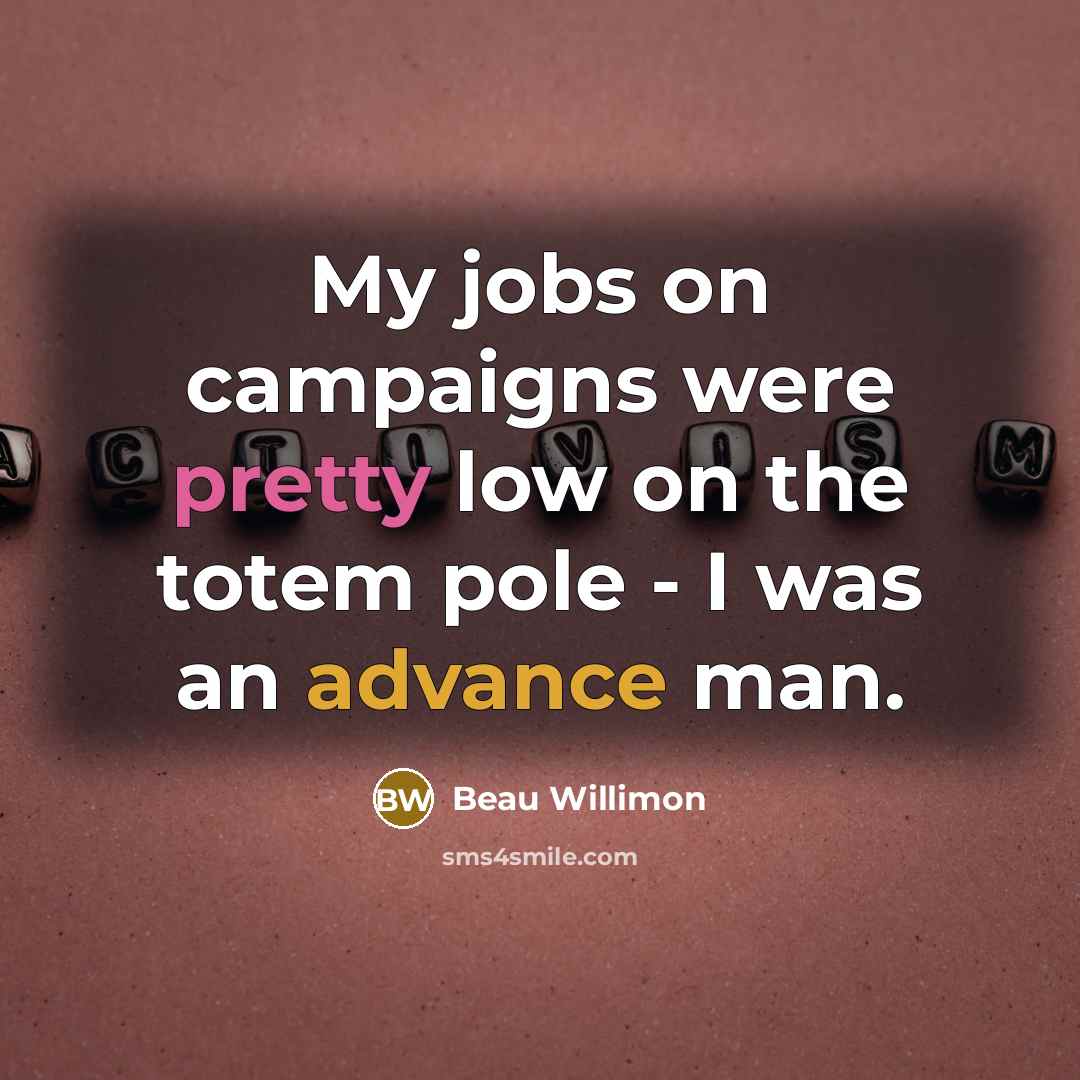 “My jobs on campaigns were pretty low on the totem…” quote by Beau Willimon
