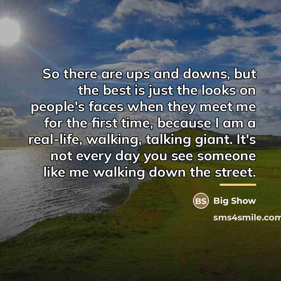 “So there are ups and downs, but the best is…” quote by Big Show