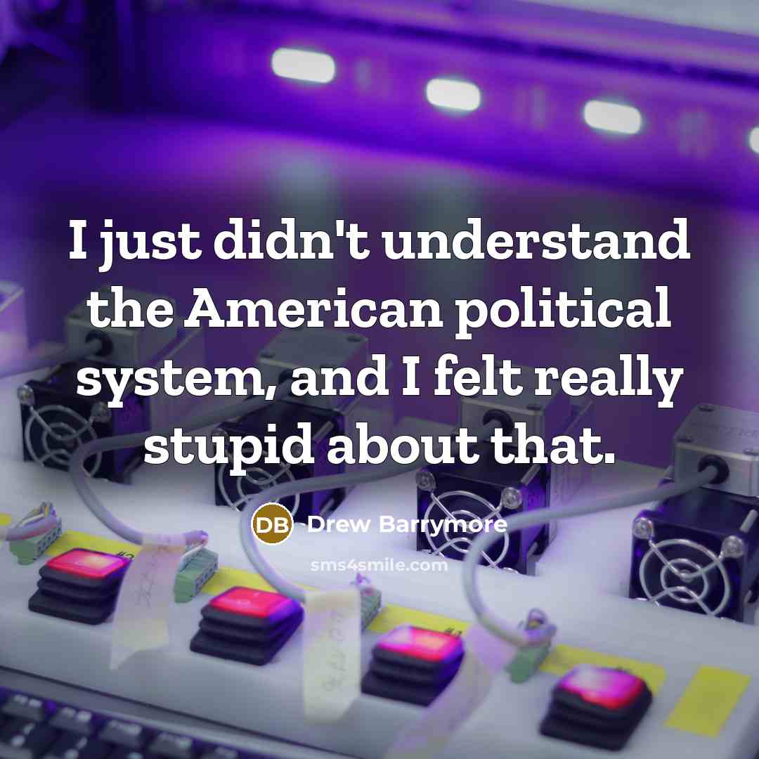 “I just didn't understand the American political system, and I…” quote by Drew Barrymore
