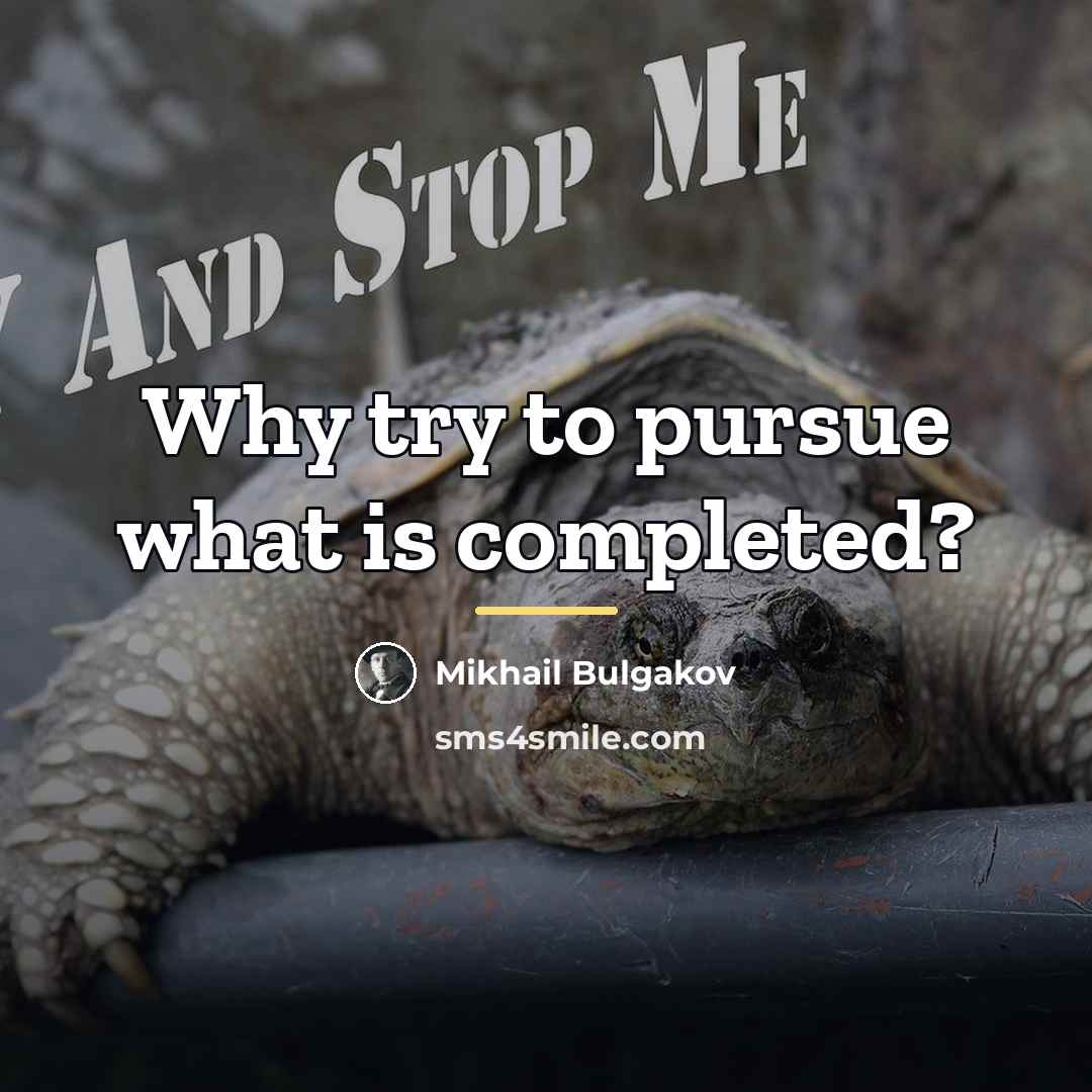 “Why try to pursue what is completed?…” quote by Mikhail Bulgakov