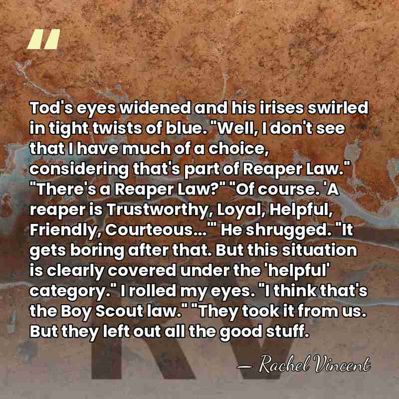 Tod's eyes widened and his irises swirled in tight twists of blue.&hellip; - Rachel Vincent