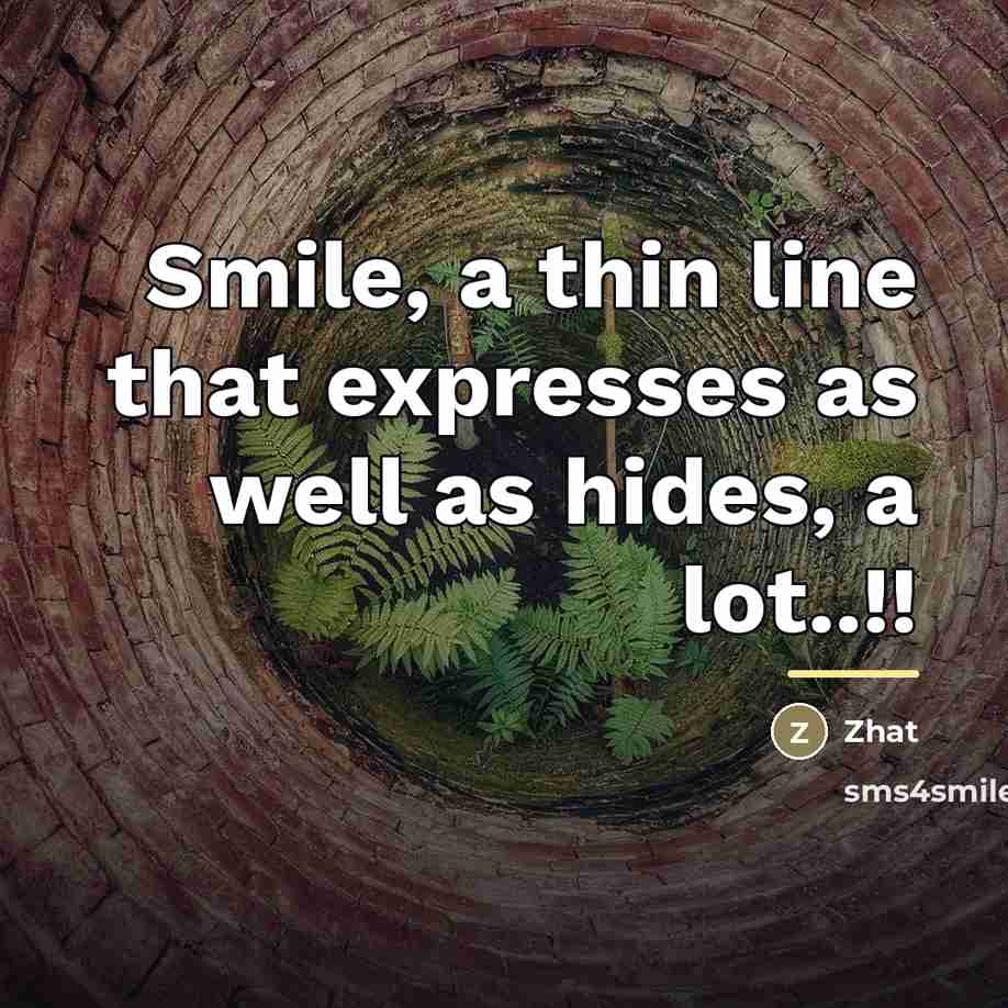“Smile, a thin line that expresses as well as hides,…” quote by Zhat