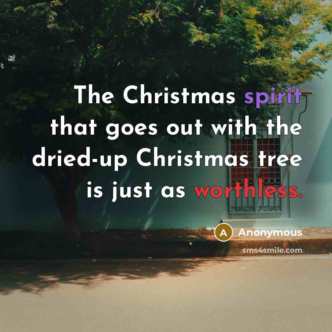“The Christmas spirit that goes out with the dried-up Christmas…” quote by Anonymous