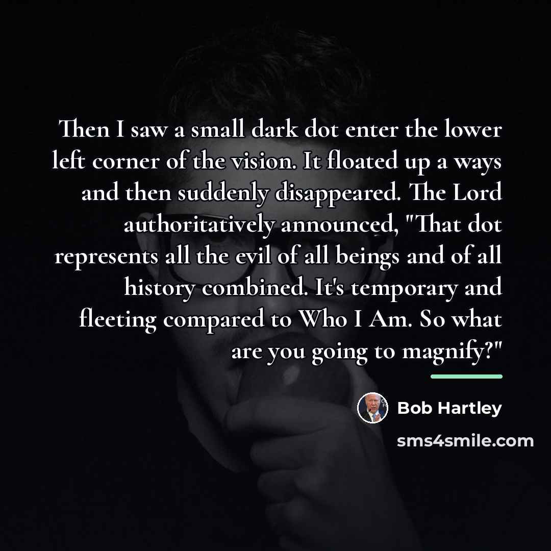 “Then I saw a small dark dot enter the lower…” quote by Bob Hartley