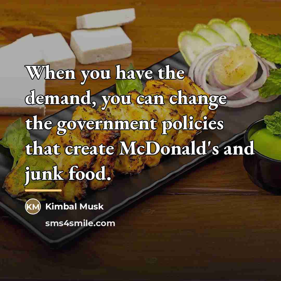“When you have the demand, you can change the government…” quote by Kimbal Musk