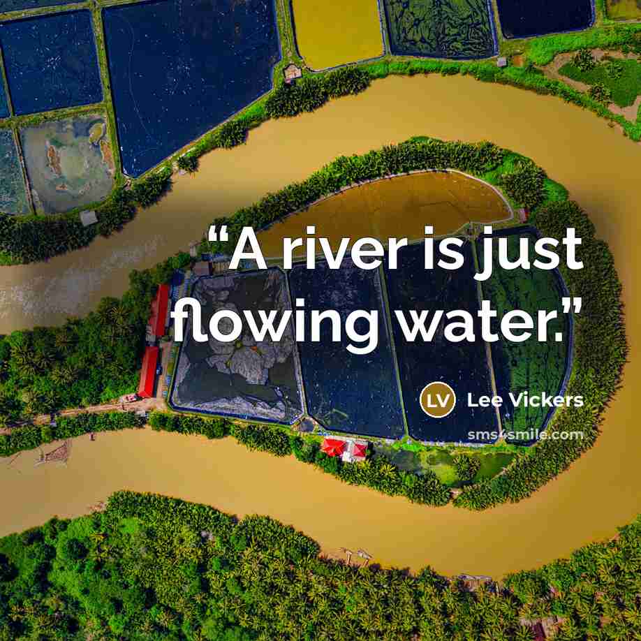 “A river is just flowing water.” quote by Lee Vickers