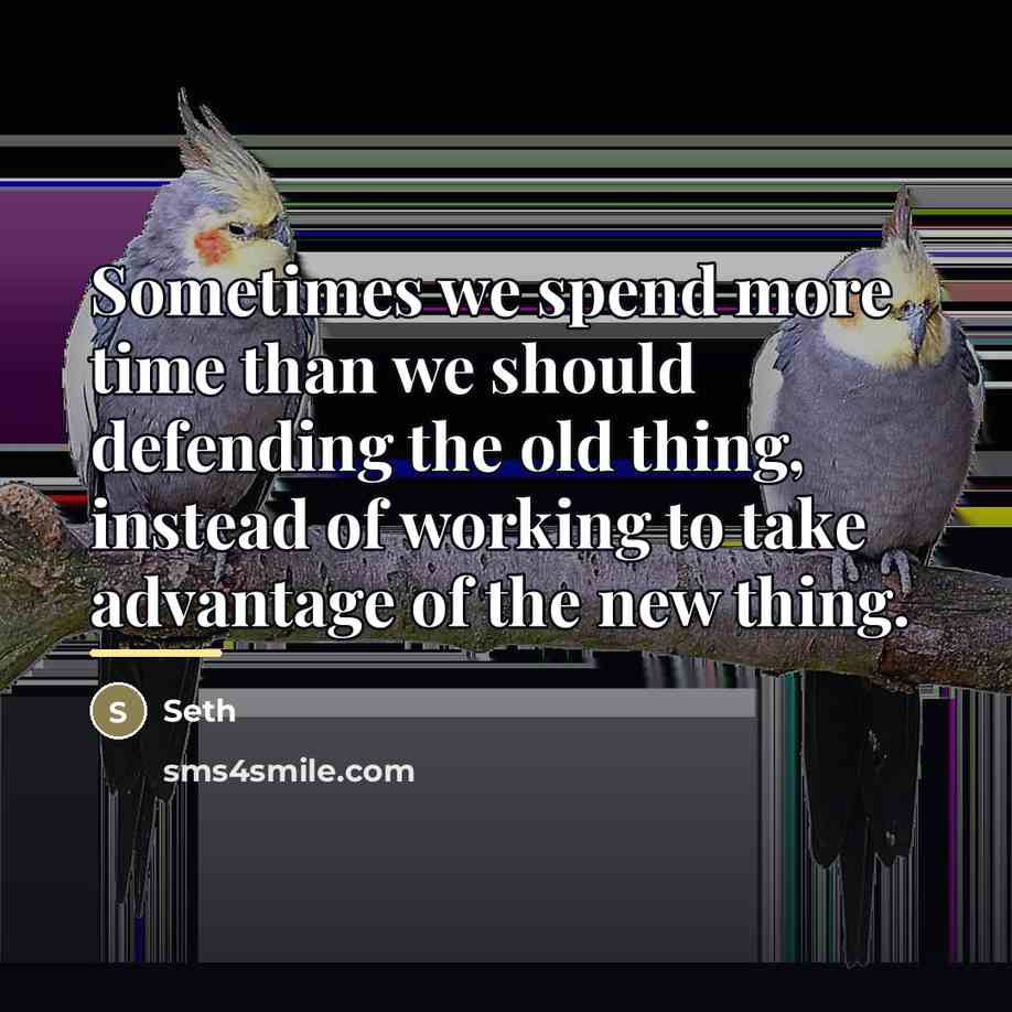 “Sometimes we spend more time than we should defending the…” quote by Seth