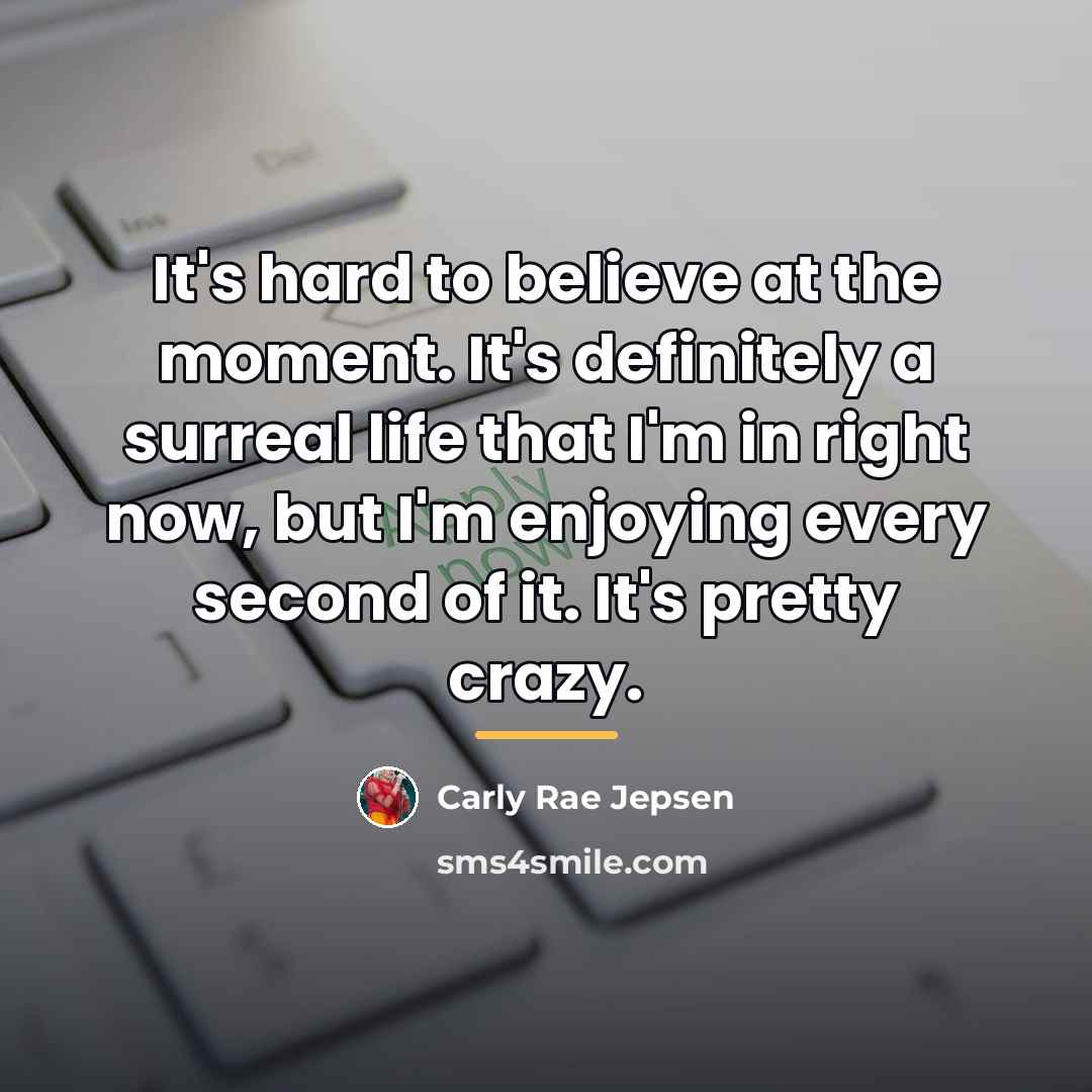 “It's hard to believe at the moment. It's definitely a…” quote by Carly Rae Jepsen