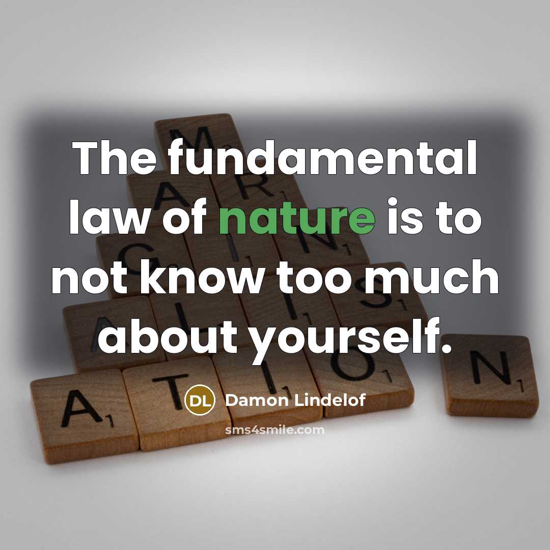 “The fundamental law of nature is to not know too…” quote by Damon Lindelof