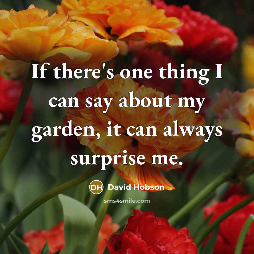 “If there's one thing I can say about my garden,…” quote by David Hobson