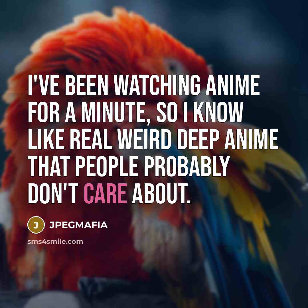 “I've been watching anime for a minute, so I know…” quote by JPEGMAFIA