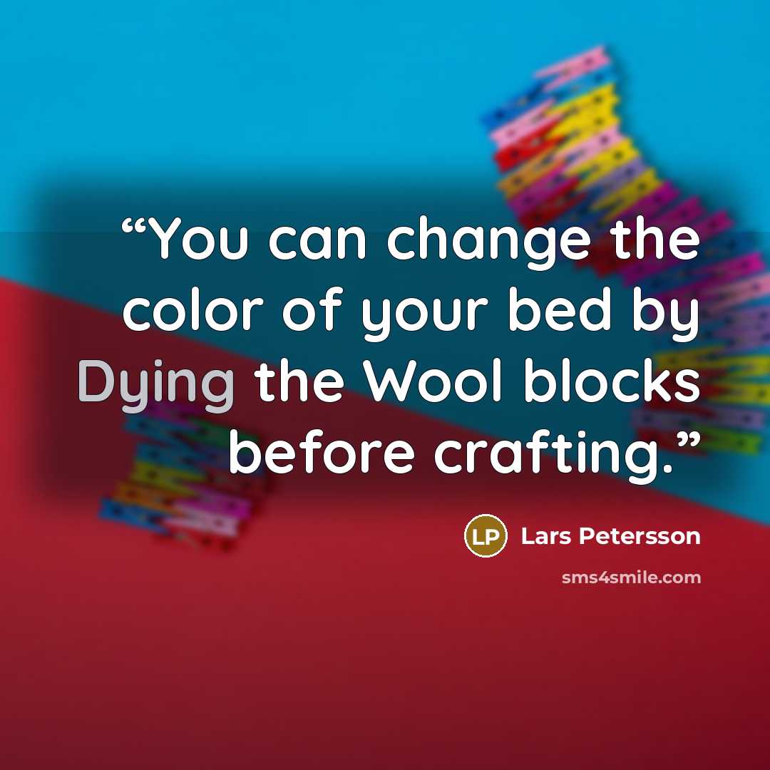 “You can change the color of your bed by Dying the Wool blocks before crafting.” quote by Lars Petersson