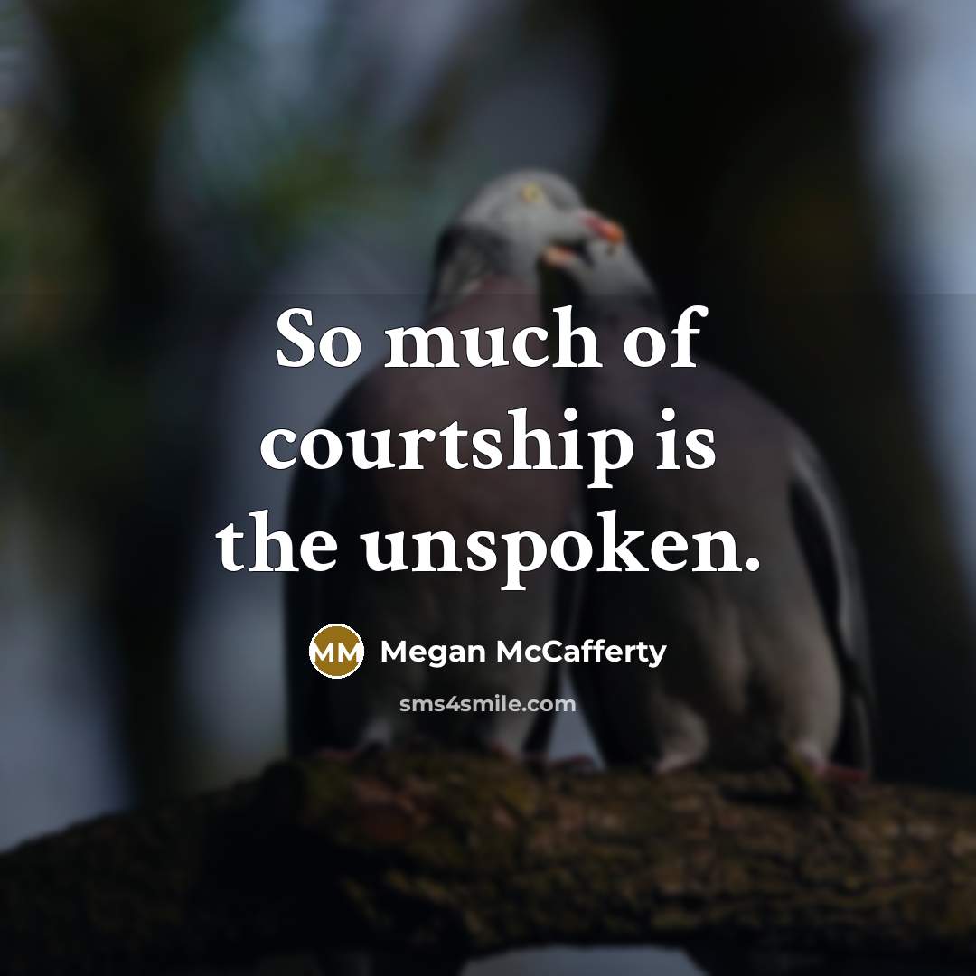 “So much of courtship is the unspoken.…” quote by Megan McCafferty