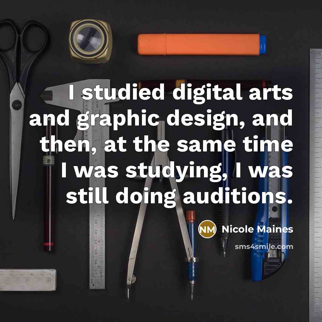 “I studied digital arts and graphic design, and then, at…” quote by Nicole Maines