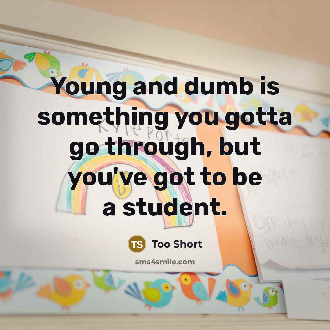 “Young and dumb is something you gotta go through, but…” quote by Too Short