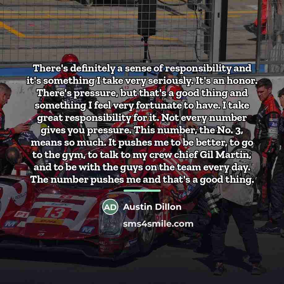 “There's definitely a sense of responsibility and it's something I…” quote by Austin Dillon