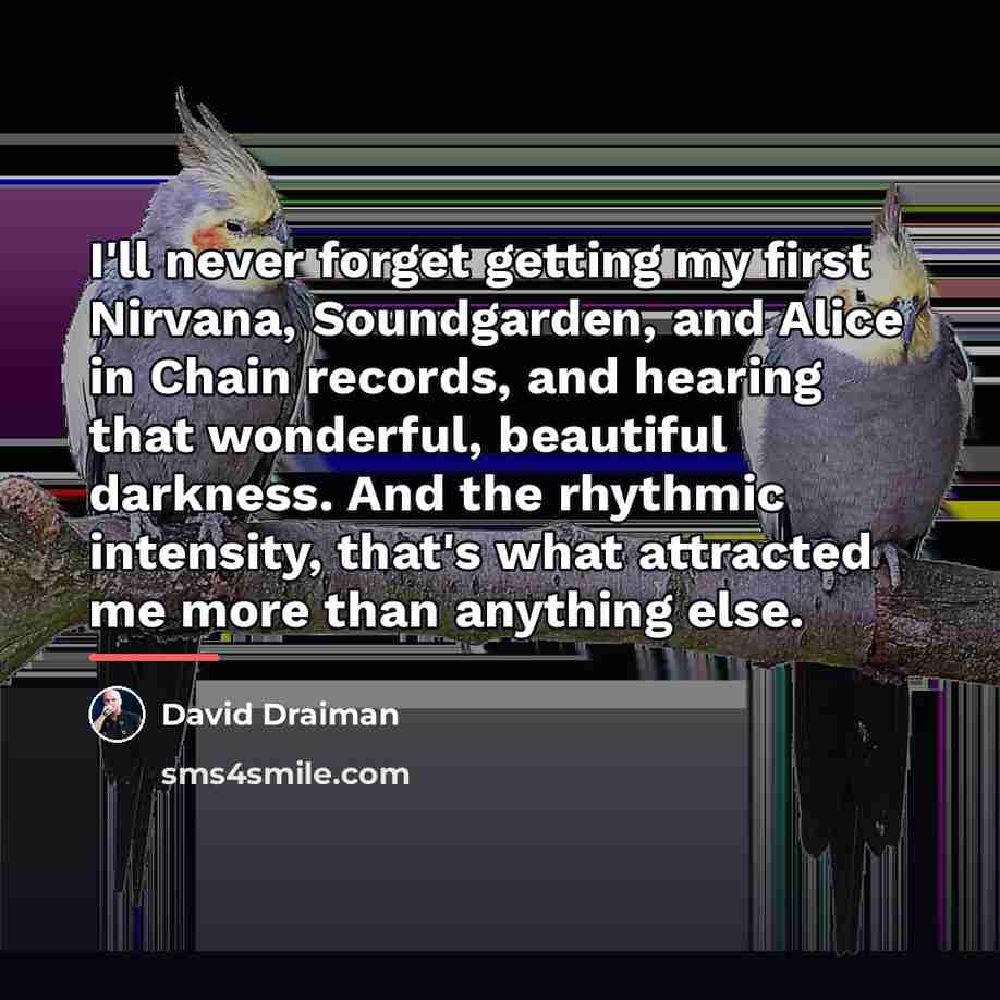 “I'll never forget getting my first Nirvana, Soundgarden, and Alice…” quote by David Draiman
