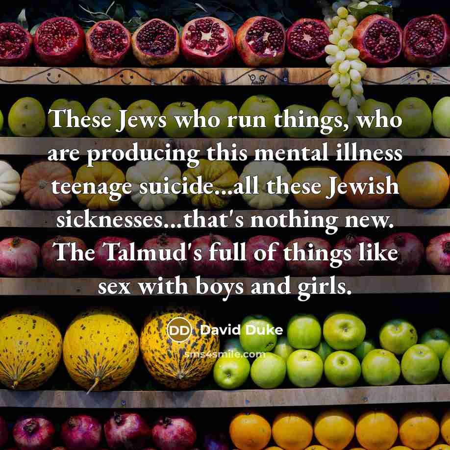 “These Jews who run things, who are producing this mental…” quote by David Duke