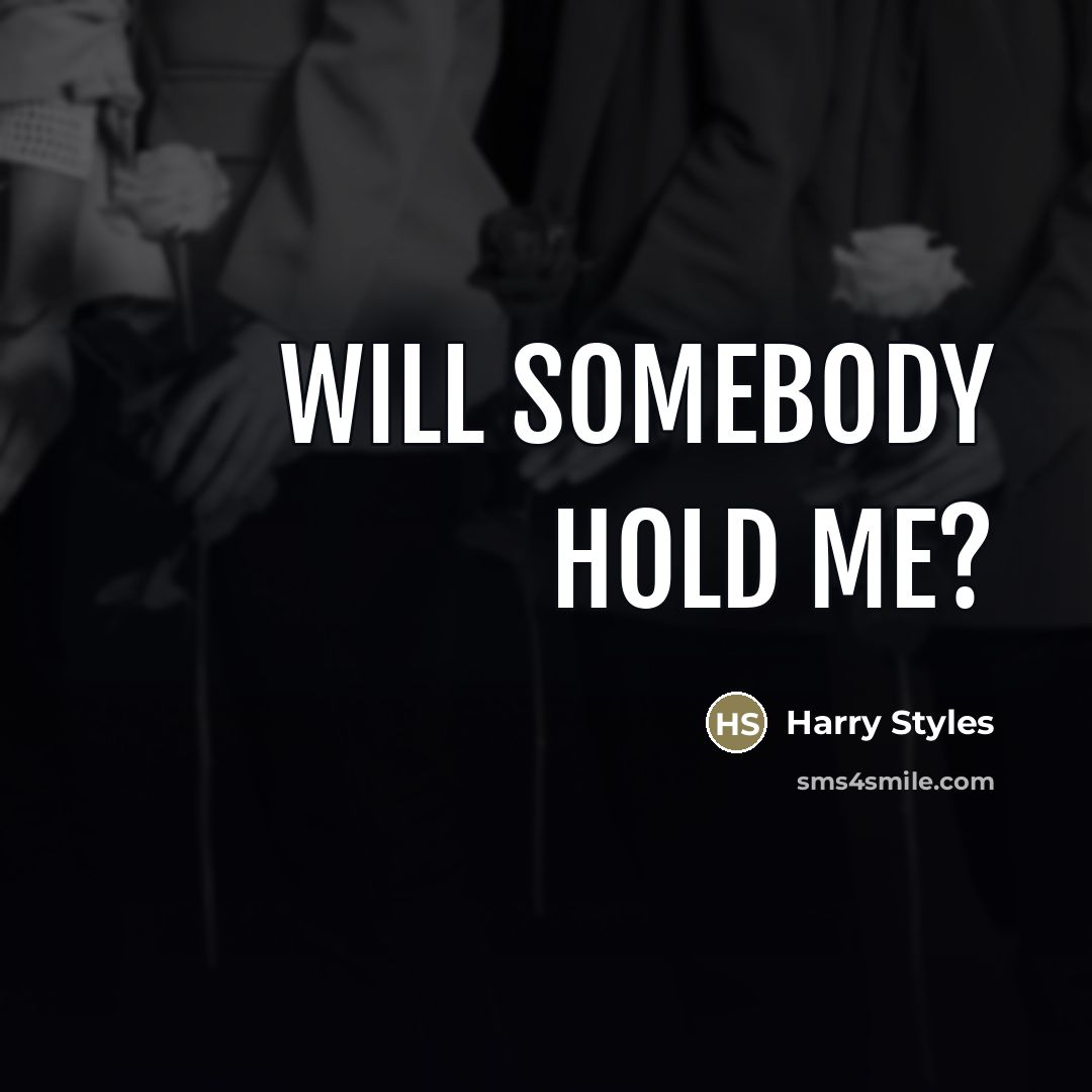 “Will somebody hold me?…” quote by Harry Styles