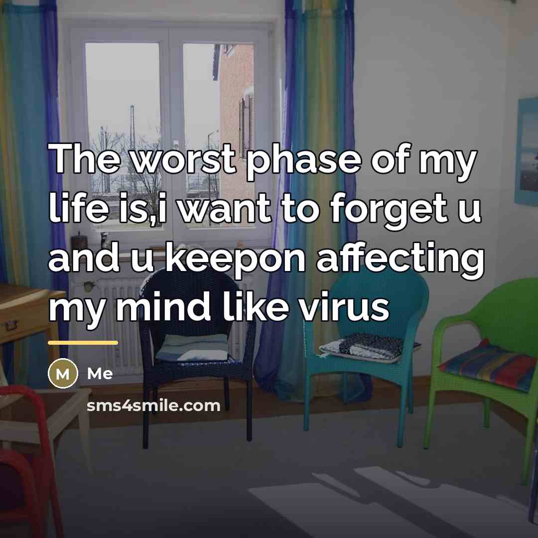“The worst phase of my life is,i want to forget…” quote by Me