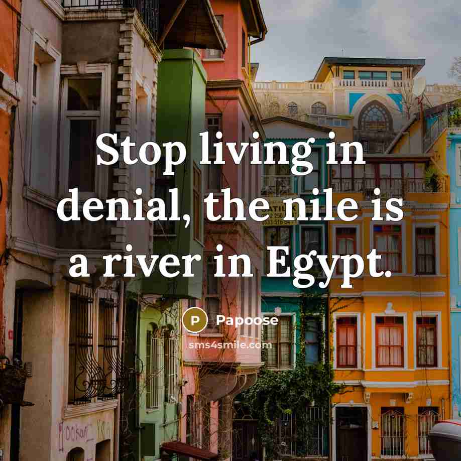 “Stop living in denial, the nile is a river in…” quote by Papoose