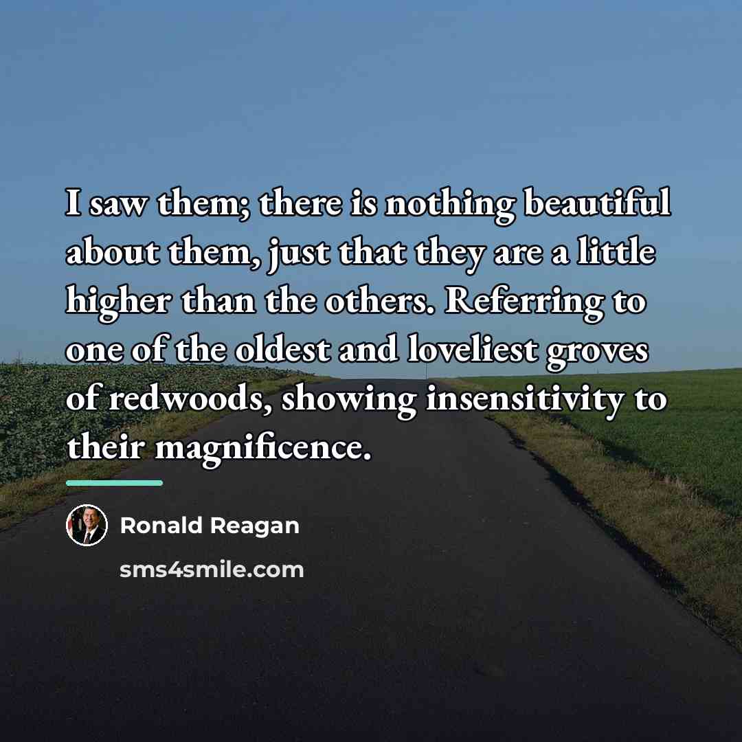“I saw them; there is nothing beautiful about them, just…” quote by Ronald Reagan