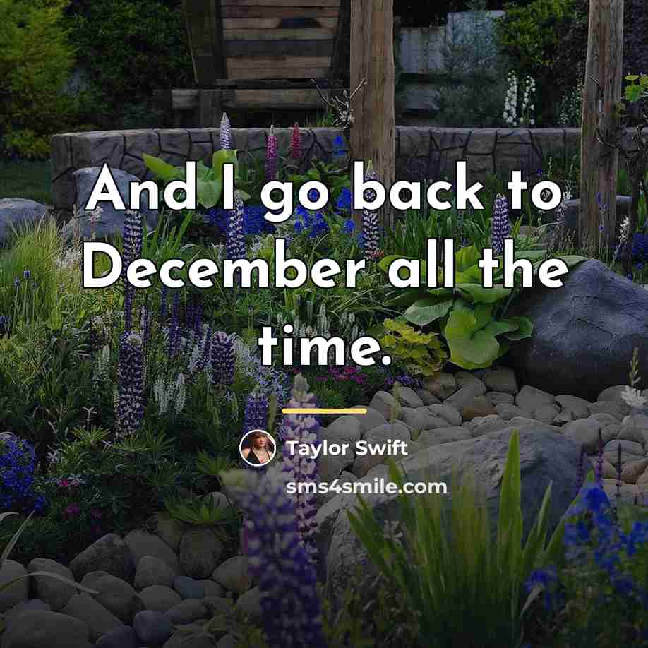 “And I go back to December all the time.…” quote by Taylor Swift