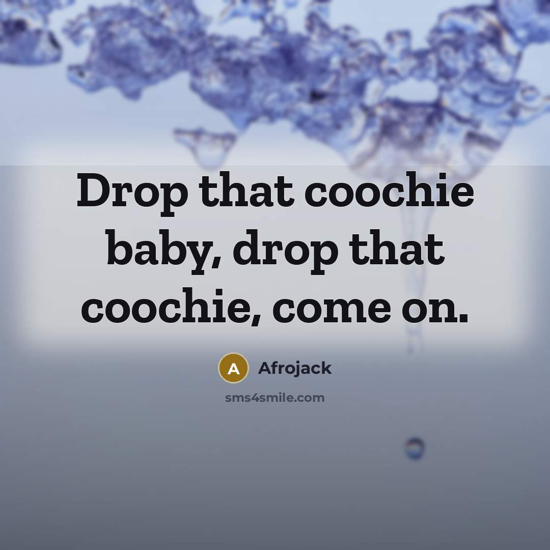 “Drop that coochie baby, drop that coochie, come on.” quote by Afrojack